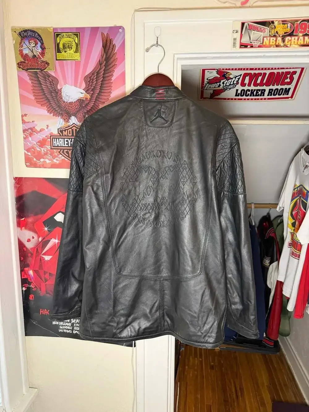 Jordan Brand Premium Black Leather Quilted Limited Edition Jacket GRAIL
